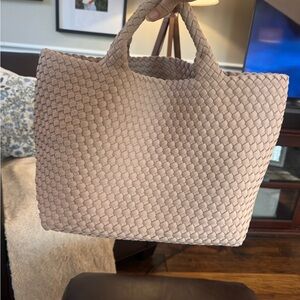 Naghedi Woven Beige Tote Bag
